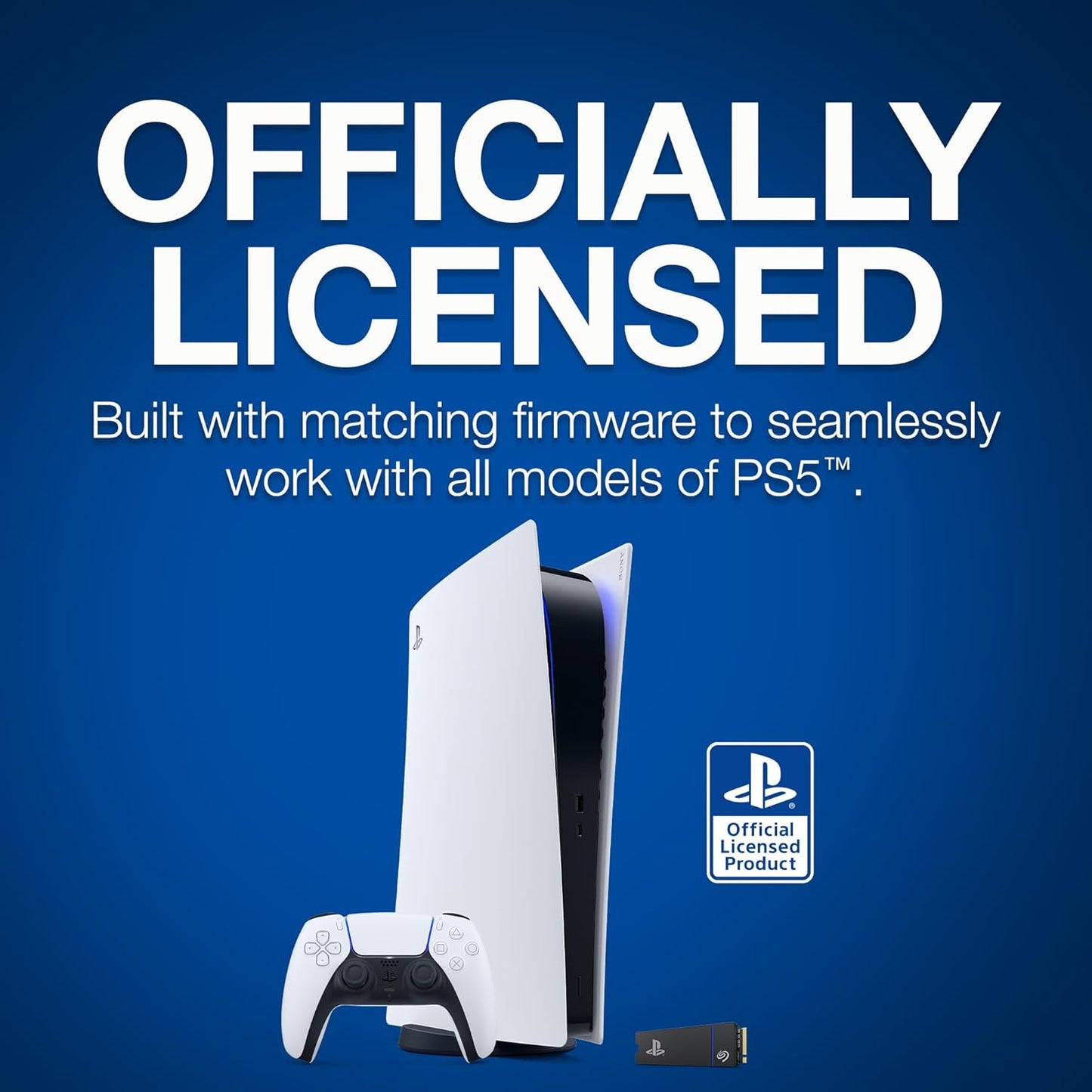 Seagate Game Drive PS5 NVMe SSD for PS5 2TB Internal Solid State Drive - PCIe Gen4 NVMe 1.4, Officially Licensed, Up to 7300MB/s with Heatsink (ZP2000GP3A1001)