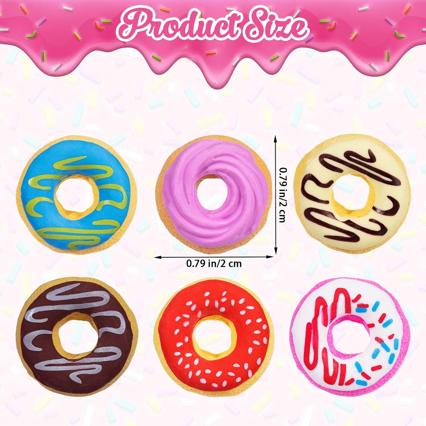 Donut Erasers, 100 Pieces 3D Cute Food Mini Erasers, 3D Donut Erasers Bulk, Novelty Pencil Erasers for Candy Party Favor Gift Filling and Art Supplies