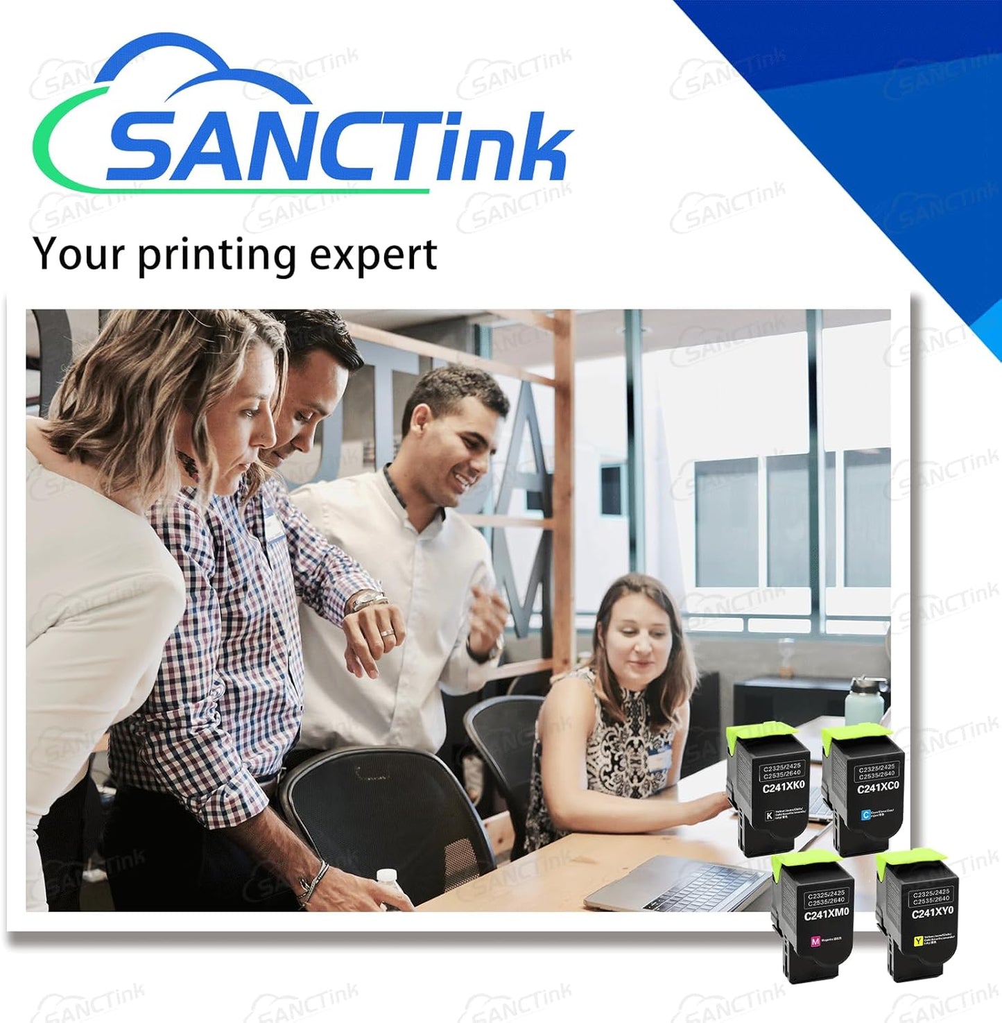 C241XK0 C241XC0 C241XM0 C241XY0 Extra High Yield Toner Cartridge Compatible for Lexmark C2325 C2425 C2535 MC2325 MC2425 MC2535 MC2640 Laser Printer (C/M/Y/BK,4-Pack)