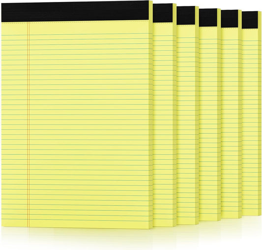 6 Pack Yellow Legal Pads 8.5 x 11 College Ruled Lined Writing Note Pads 8.5 x 11 Narrow Ruled Yellow Paper Pads 8.5 x 11 Legal Pad 8.5 x 11 Pads of Paper 30 Sheets Writing Pad Legal Notepads 8.5 x 11