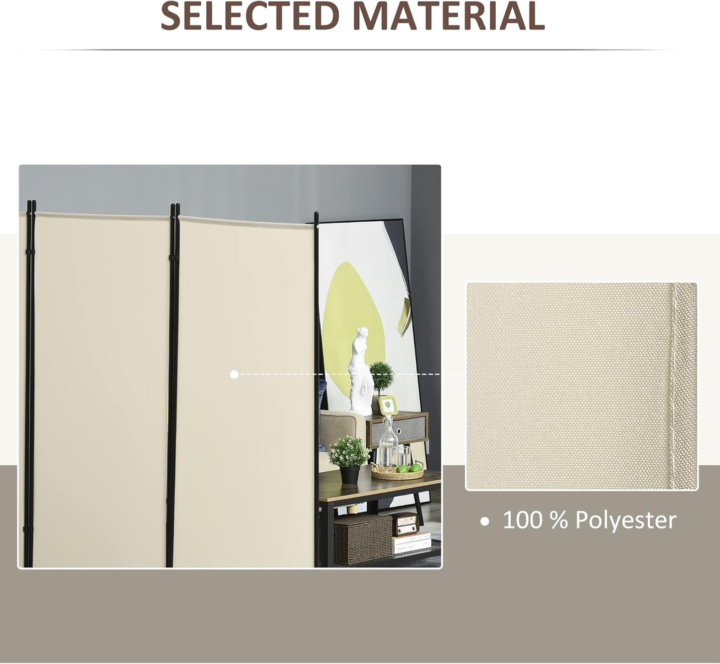 NicBex Room Divider 3 Panel Room Dividers with Fabric Panels Partition Room Dividers and Folding Privacy Screens 6FT Wall Divider for Home, Office, Room Separation,99.5"W x 19.75"D x 71.75"H, White