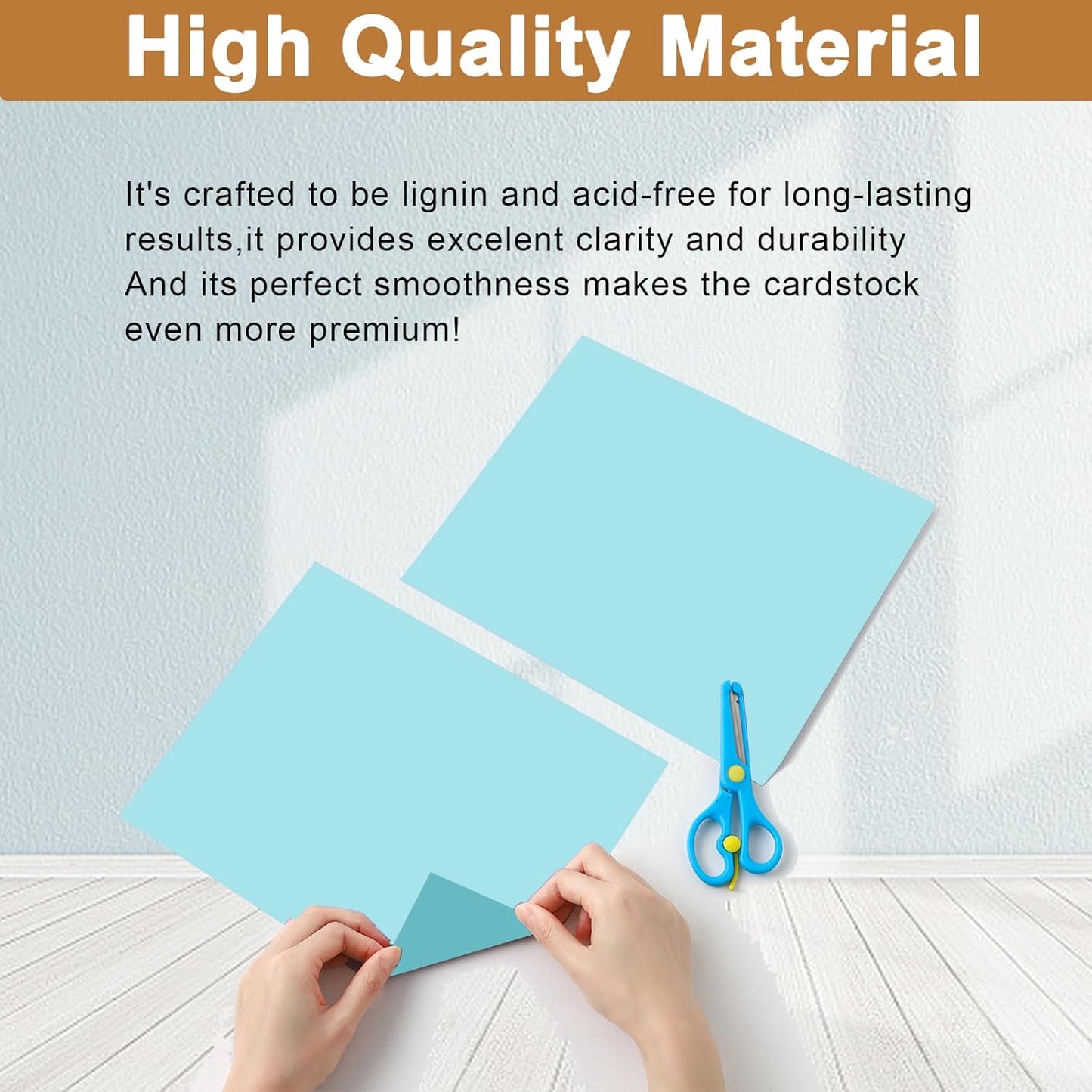 120 Sheets Blue Cardstock 8.5 x 11 Craft Paper, 250gsm/92lb Heavyweight Card stock Printer Paper for DIY Cards Making, Wedding Invitations, Birthday Decorations, School Crafting
