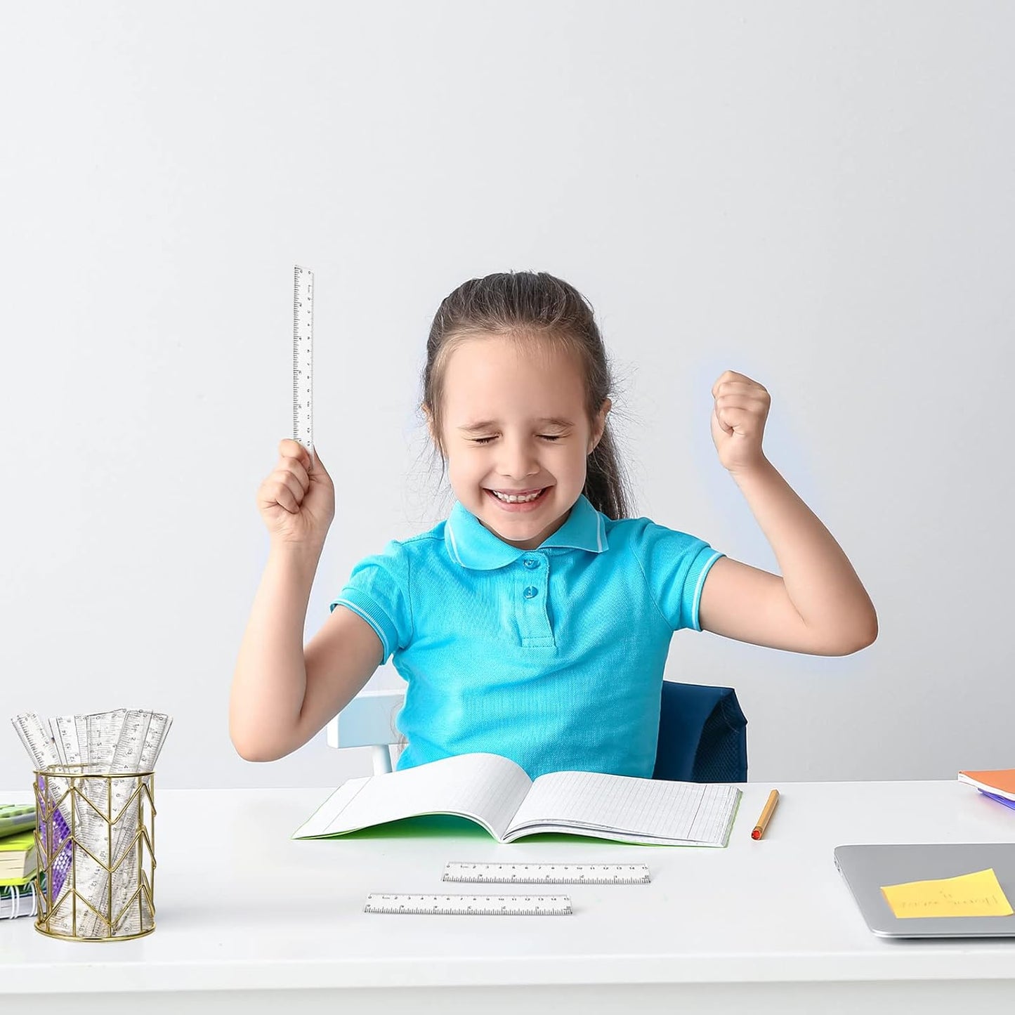 Zonon 200 Pcs 6 Inch Rulers Bulk Clear Plastic Flexible Straight Rulers with Inches and Centimeters First Day of School Gift for Students Back to School Office Supplies