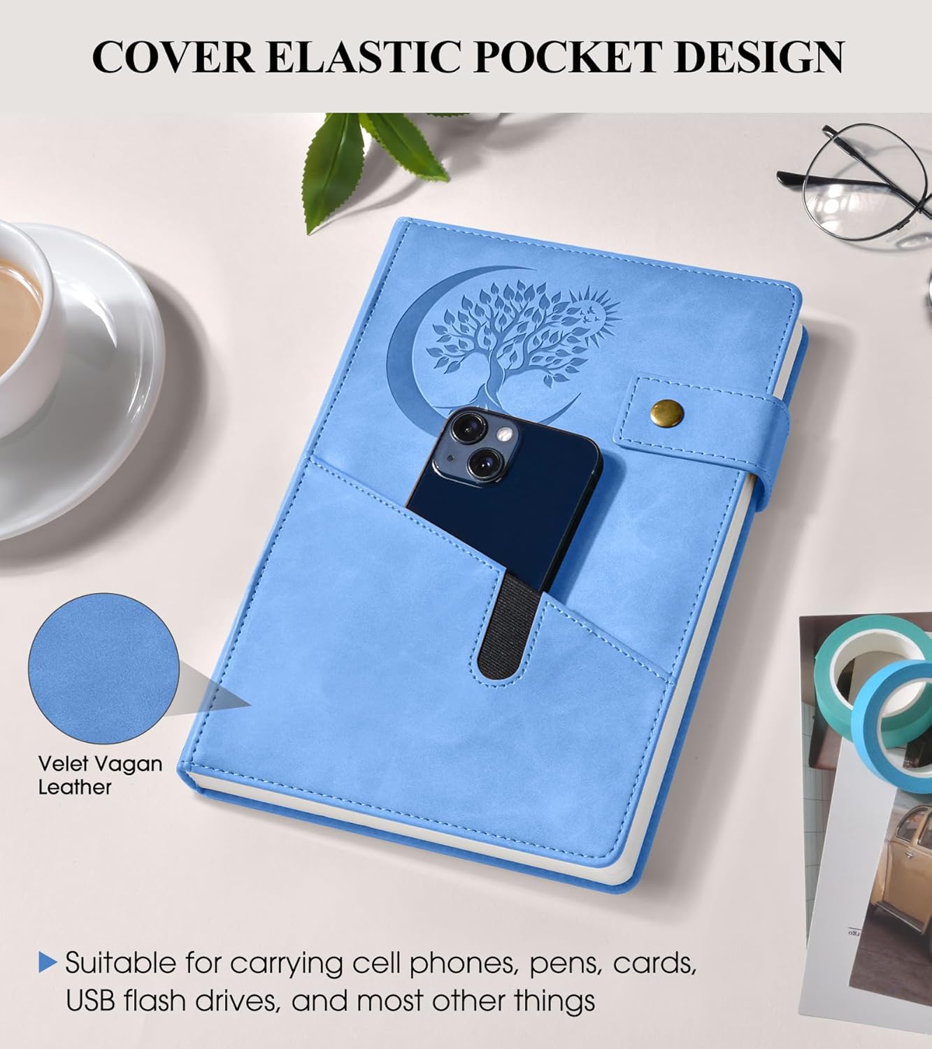 365 Page Thick Lined Journal Notebook for Men Women, A5 Leather Journals for Writing, Hardcover Notebooks for Work, School, Note Taking,Travel, Business,Personal Diary, College Ruled 5.9" x 8.4"