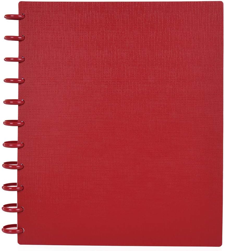 Talia Discbound Notebooks, Planner, Customizable, (Chili Oil w/Chili Oil Discs, Letter (8.5in x 11in))