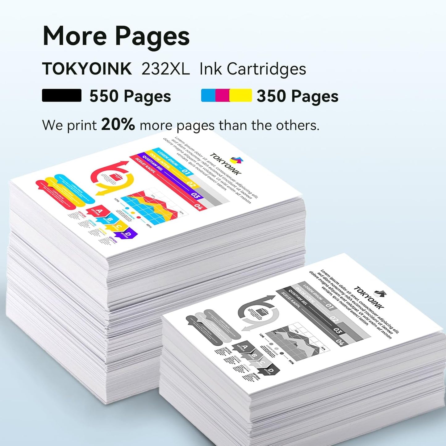 TOKYOINK 232XL Ink Cartridges Combo Pack Remanufactured Replacement for 232 Ink Cartridge 232 XL for Printer XP-4200 WF-2930 XP-4205 WF-2950 Printer Ink (Black, Cyan, Magenta, Yellow 4 Pack)