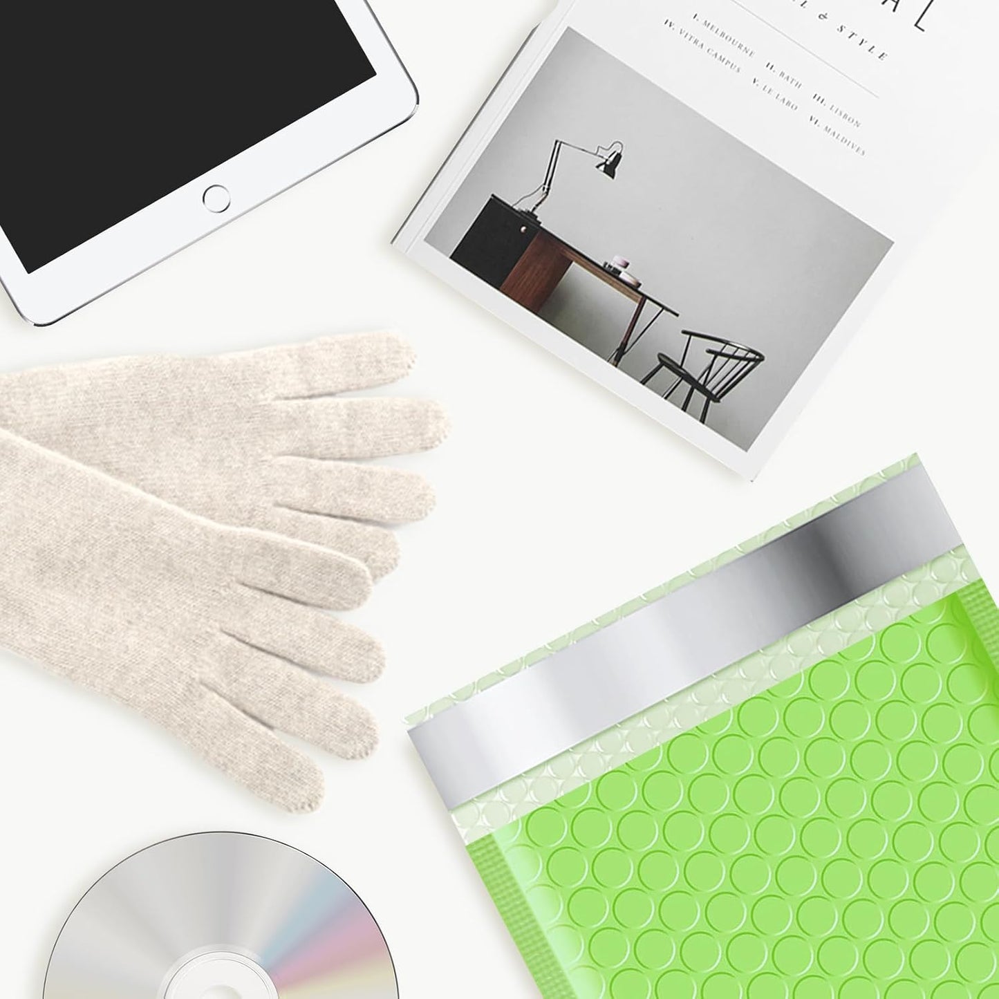 Poly Bubble Mailers 8.5x12 Inch, 25 Pack Padded Envelopes for Shipping, Package Envelopes with Self Seal Adhesive, Waterproof Padded Mailers (Light Green, Bulk #2)