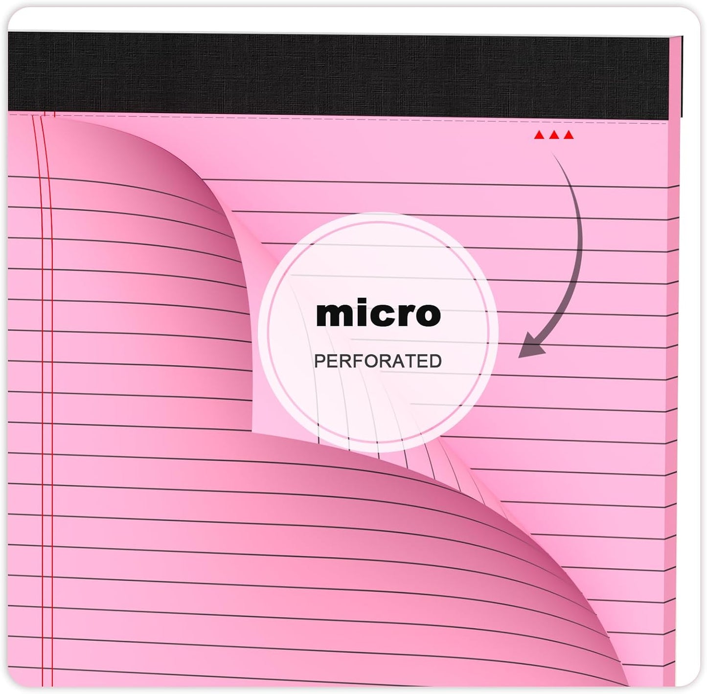 Colored Legal Pads 8.5 x 11 Note Pads 8.5x11 inch, Wide Ruled Clear Print Writing Pads 30 Sheets/Pad, 20lb Colored Paper, Perforated Notepad with Sturdy Back (4 Pads)