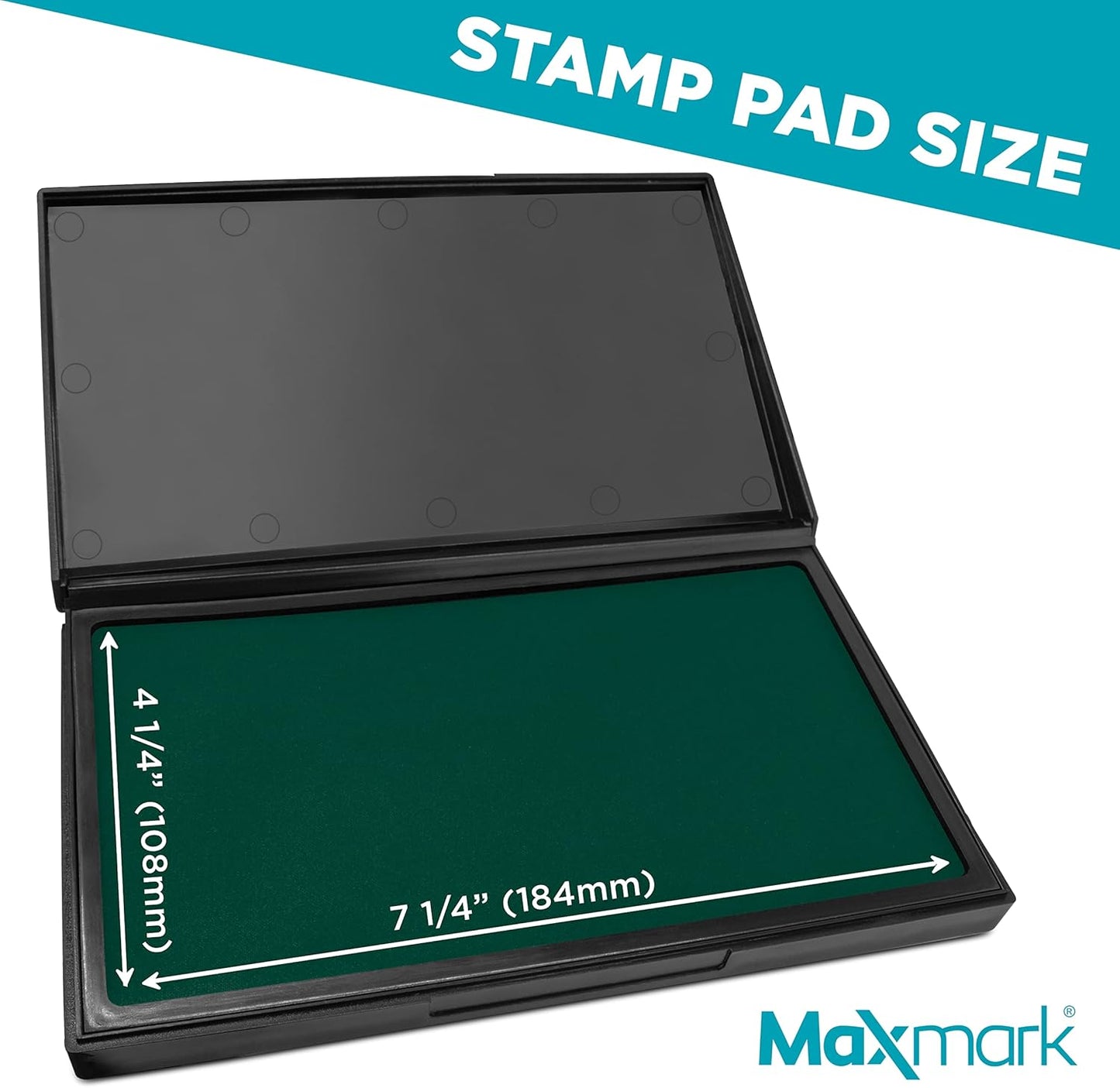 MaxMark Large Green Stamp Pad - 4-1/4" by 7-1/4" - Premium Quality Felt Pad