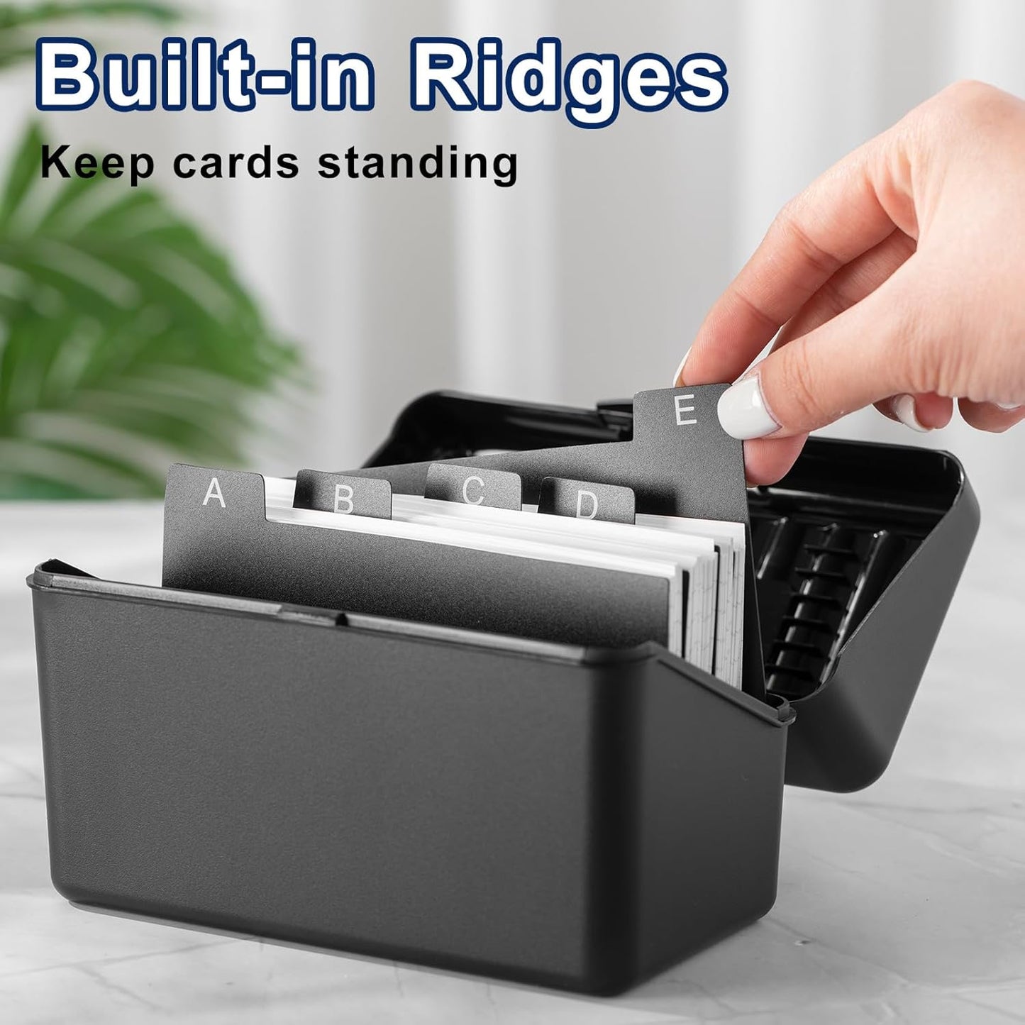 Fuutreo 12 Pack 3x5 Organizer Index Card Box Flash Note Index Card Holder Case for Recipes Addresses(Black)