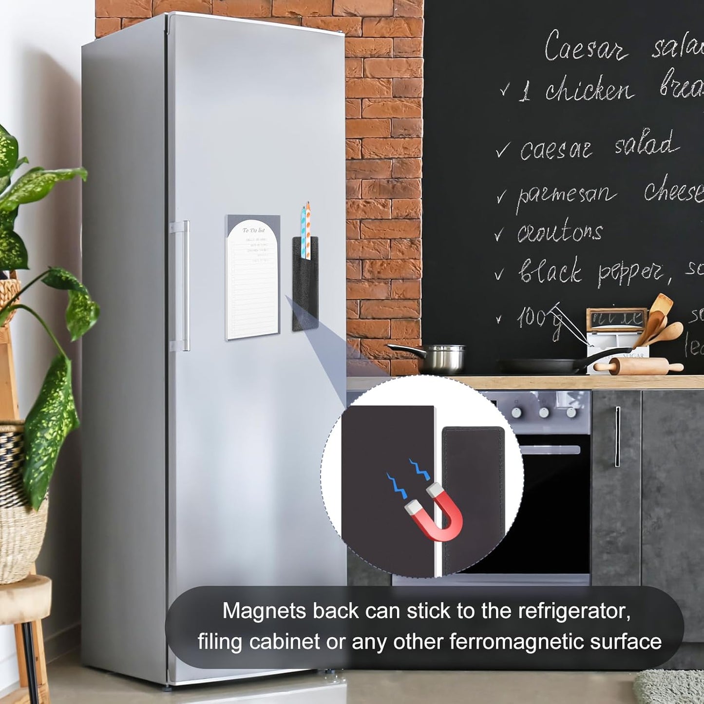 4 Pack Magnetic To Do List Refrigerator with Pen Holder, Totally 200 Sheets Magnetic Note Pad for Fridge Grocery List Magnet Pad for Fridge(Morandi Design)