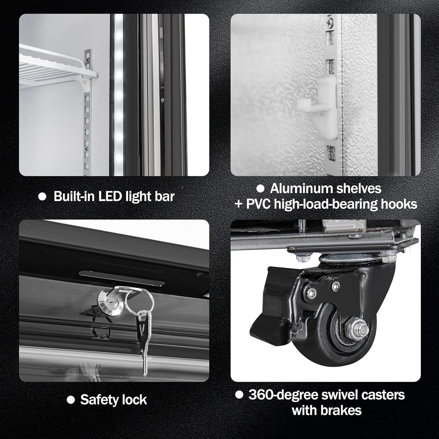 Commercial Beverage Refrigerator 15 Cu.ft. with Glass Door Display Merchandiser Fridge ETL Drink Cooler for Bars,Restaurants, Convenience Stores, Supermarkets and Offices