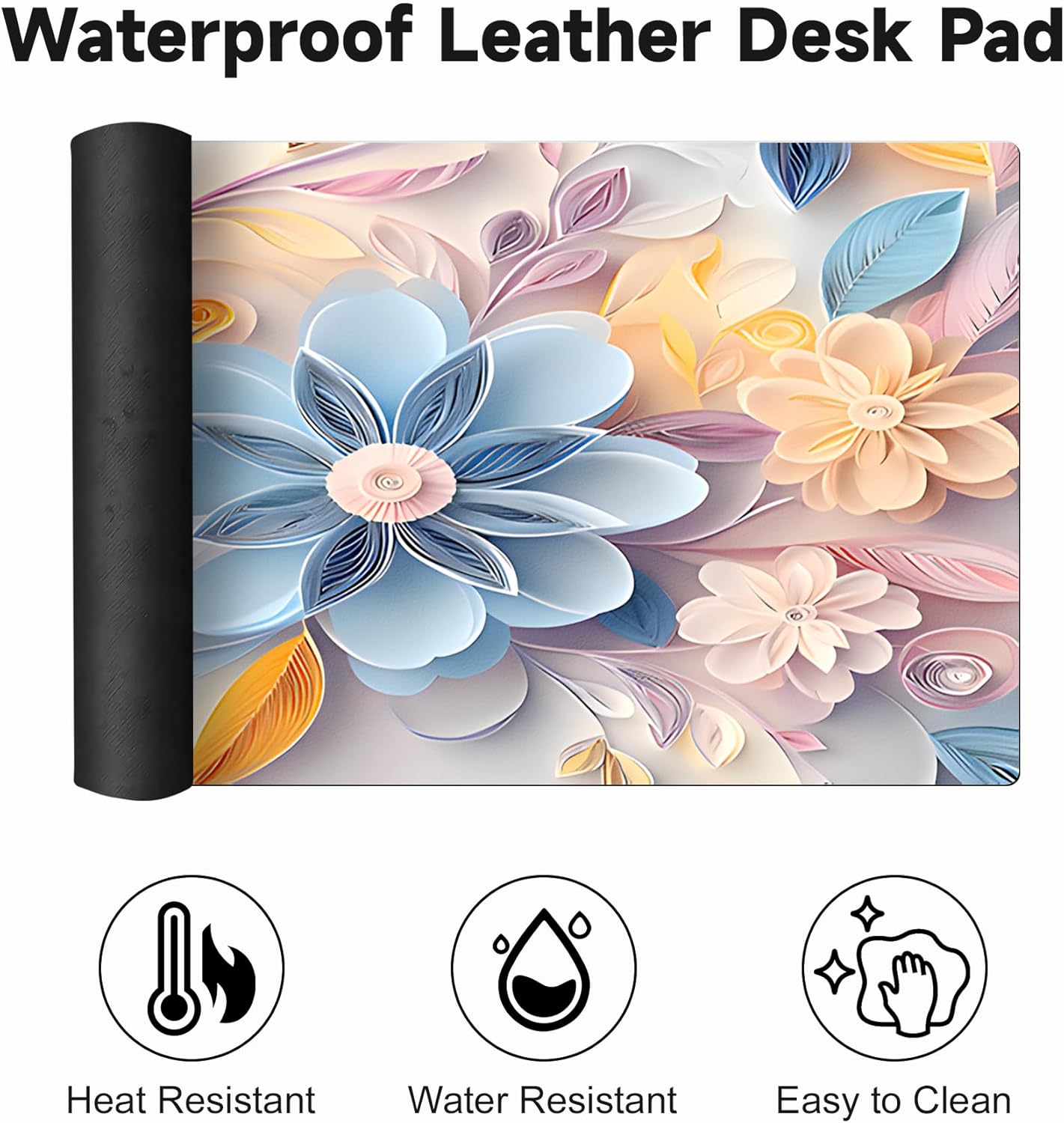 Large Gaming Mouse Pad (31.5"x11.8") - XXL PU Leather Waterproof Desk Mat with Non-Slip Rubber Base for Keyboard, PC & Office