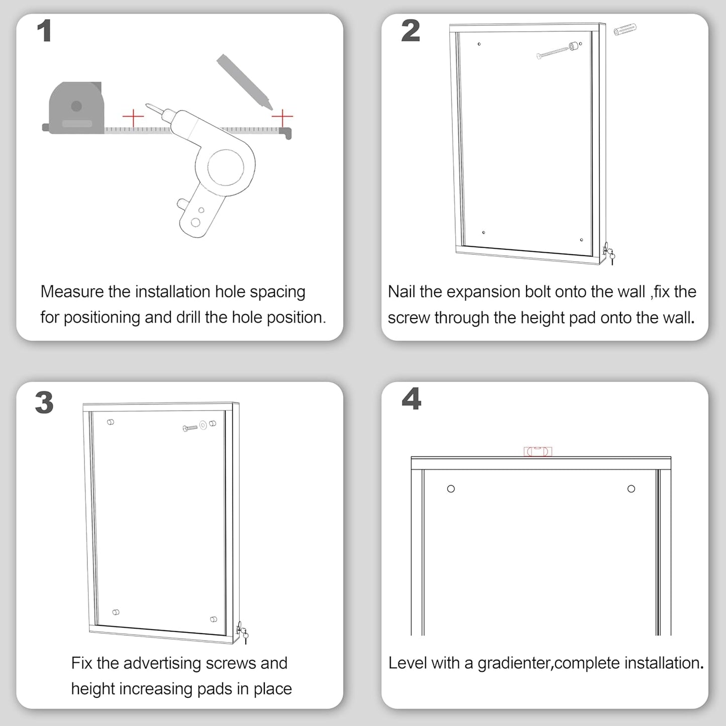 36 x 24 in Waterproof Outdoor Bulletin Board Lockable Wall-Mounted with Cork Backing, Ideal for Schools, Offices, and Restaurants