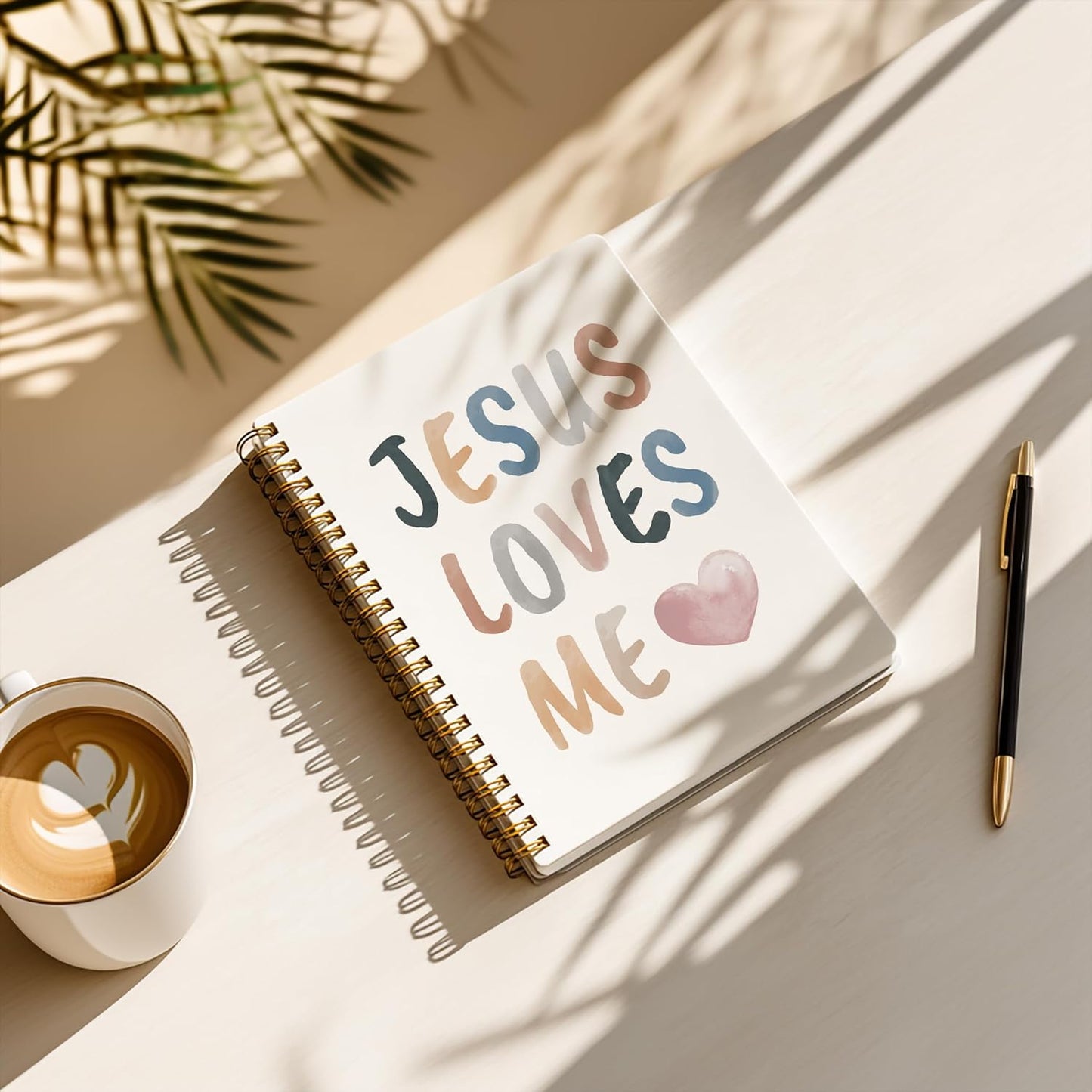 Bible Notebook, A5 Spiral Christian Journal with Floral Pink Butterfly Notebook, Jesus Loves Me, Inspirational Notebooks for Women, Bible Study, Gift for Birthday Christmas