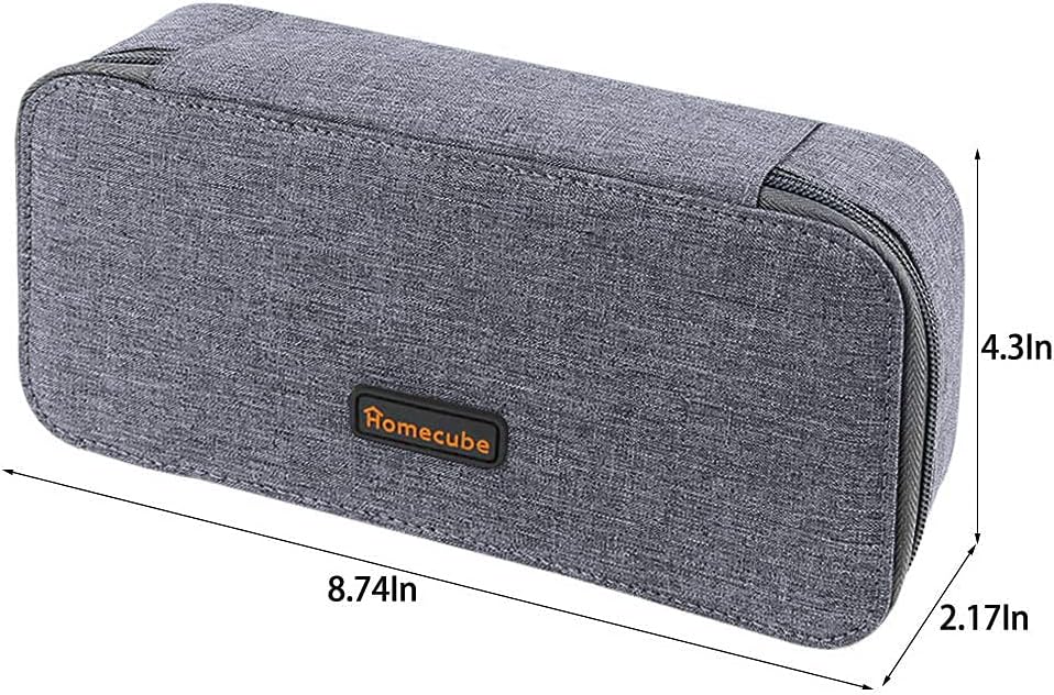 Homecube Pencil Case Large Capacity Pen Marker Holder Pouch Box Makeup Bag Oxford Cloth Big Storage Stationery Organizer with Zipper for School Office - Dark Gray