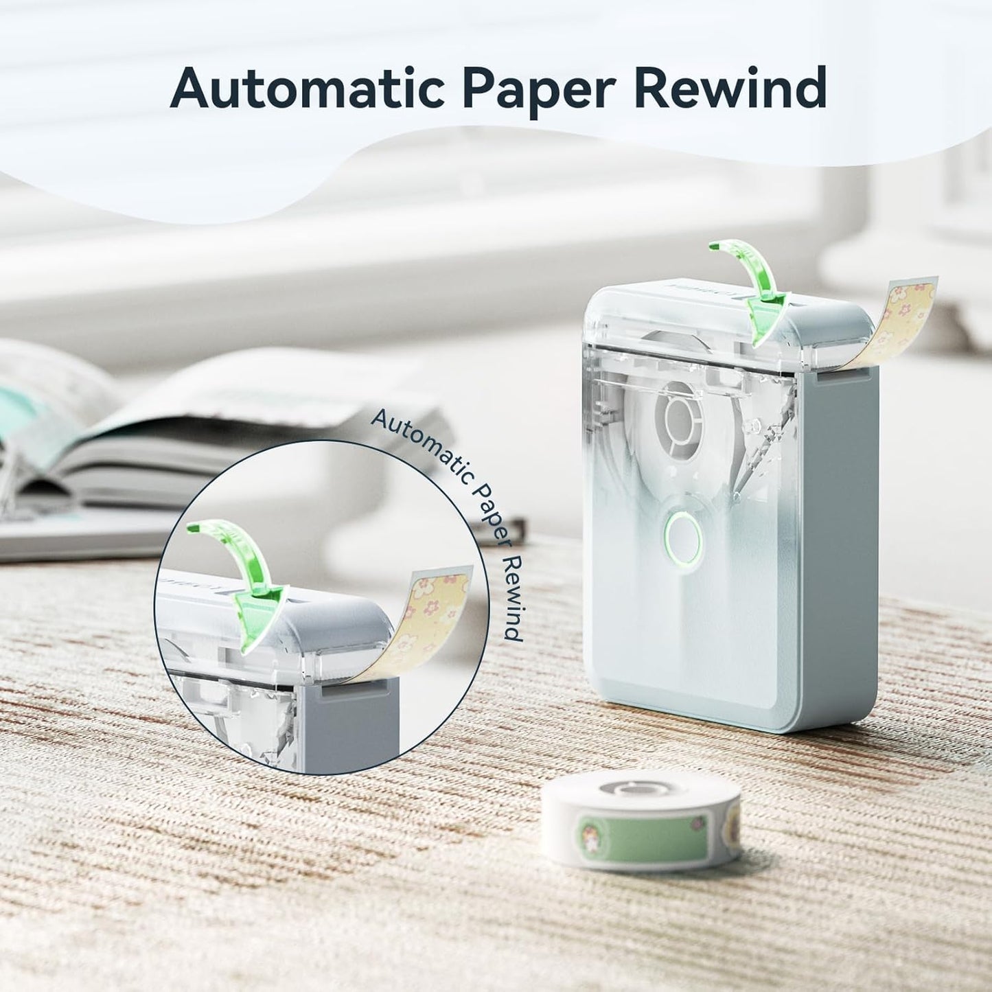 NIIMBOT D110 Upgraded Version Mini Label Maker Machine with Tape, Portable Bluetooth Thermal Printer, Sticker Labeler with Multiple Templates for Office Organization Home Kitchen School, Blue