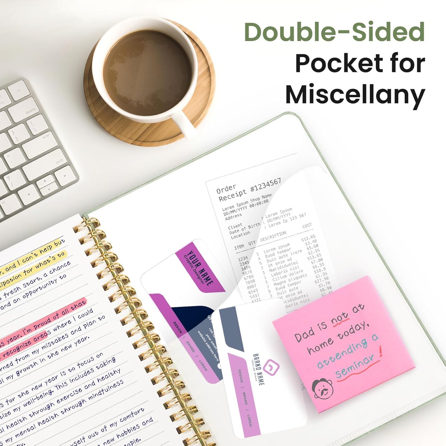 Taja Lined Spiral Journal Notebook for Work, 6 Pack, 140 Pages, College Ruled Hardcover Notebook Journal for Women, 6 Pcs, Journals for Writing, A5(6"x8") - Green