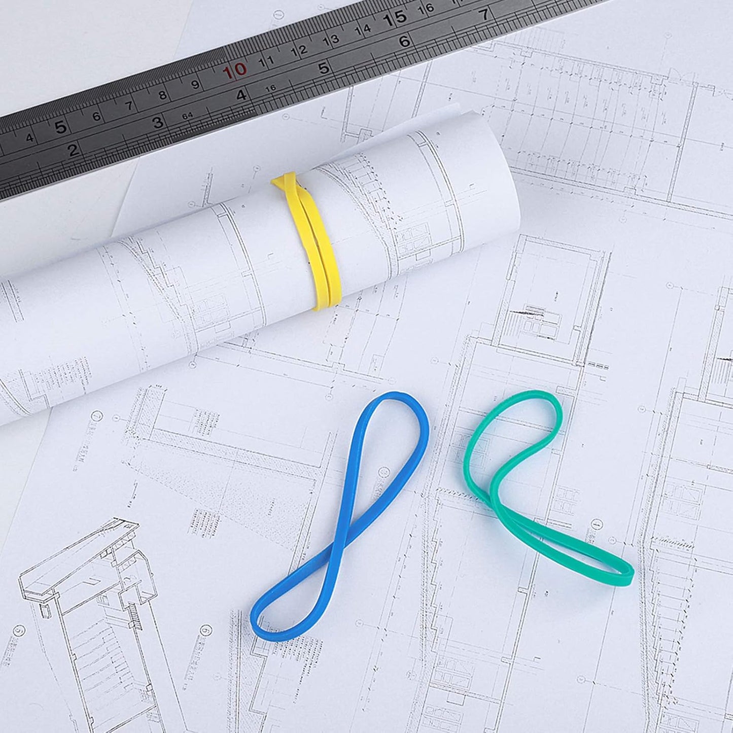 Rubber Bands, Matfamily Size 33 (3 1/2" x 1/8'') Colorful Natural Rubber Band, 33 Heavy Duty Elastic Office Supplies Rubber Bands for Office Files Bank Paper Bills Money or School (1/4 Pound Bag)