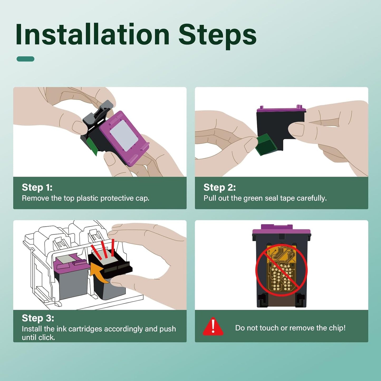 62XL 62 Ink Cartridges Black and Color Combo Pack Remanufactured Replacement for HP 62XL 62 Ink Envy 7640 5660 5540 7645 5740 5746 OfficeJet 250 200 Printer,Black,Tri-Color,2-Pack