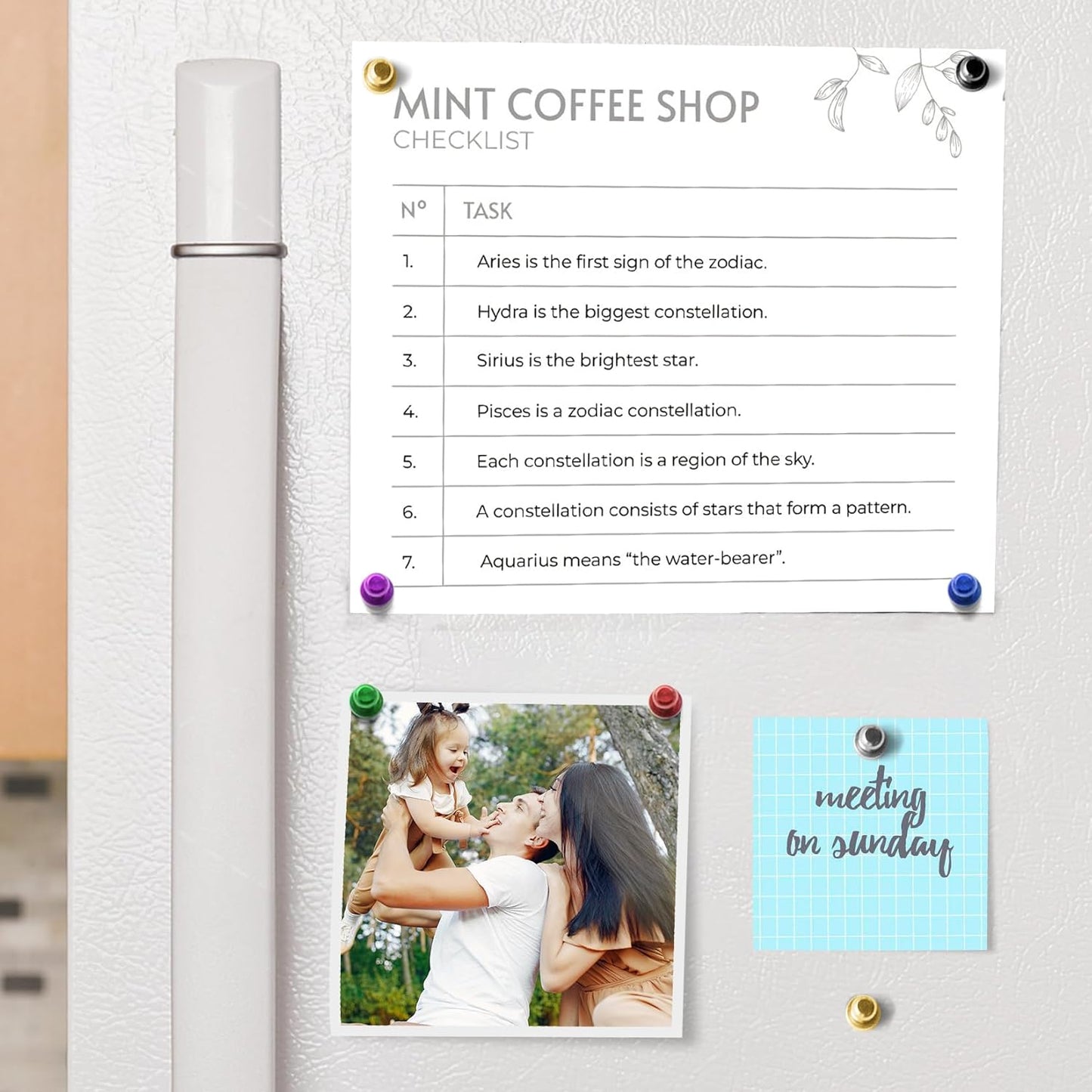 Strong Refrigerator Magnets, 120 PCS Cute Whiteboard Magnets, Rose Gold Magnetic Push Pins, Magnetic White Board Set for Fridge, Office, Kitchen, Locker Accessories, Desk Accessories