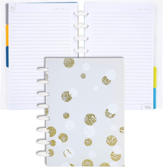 Talia Discbound Notebooks, Planner, Customizable, (xBounce Gold, Junior (5.5in x 8.5in))