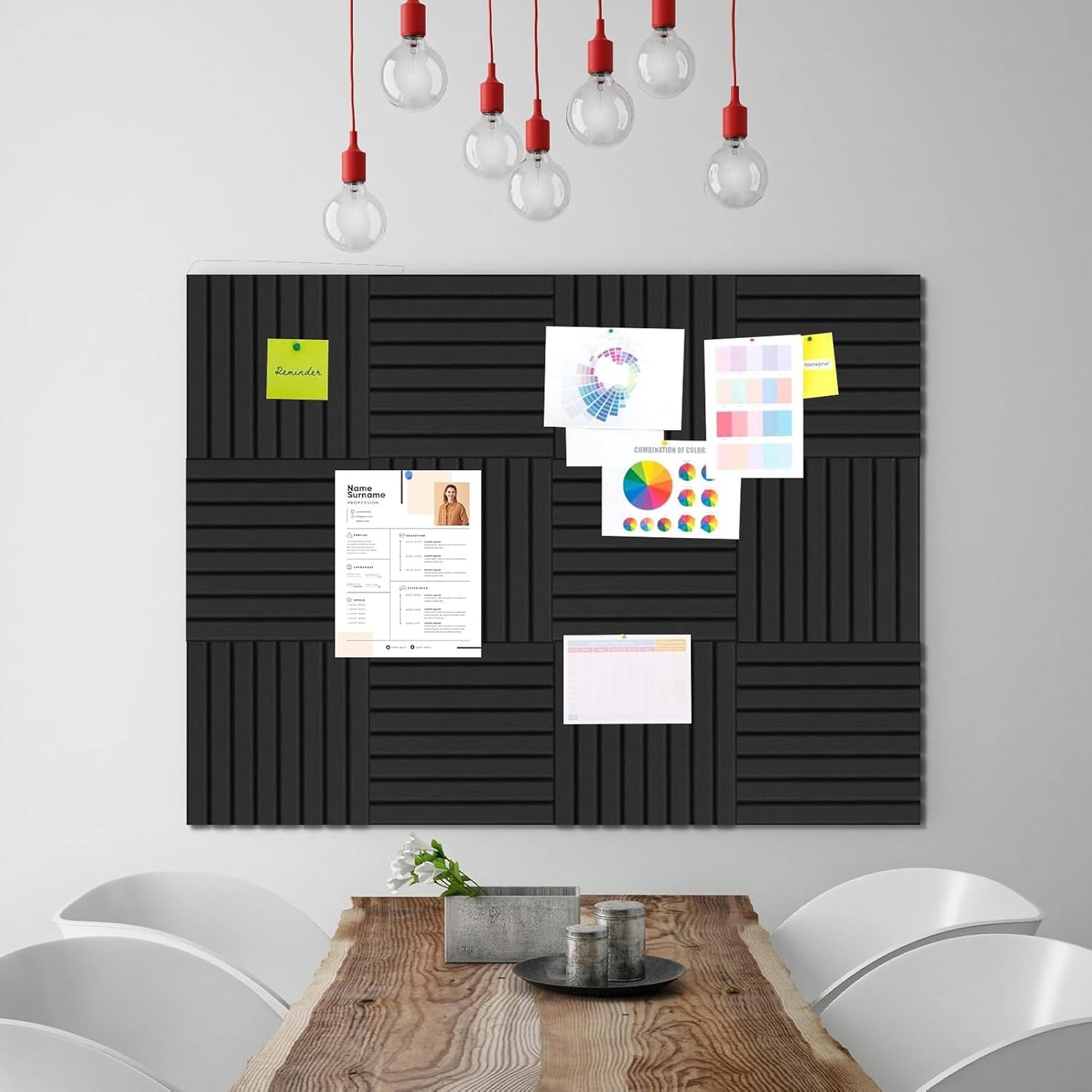 Cork Boards for Walls 48" x 36" Felt Board Alternative, 12 Pack Felt Wall Tiles Bulletin Board, Large Cork Board for Office Pin Board Tack Board Cork Boards