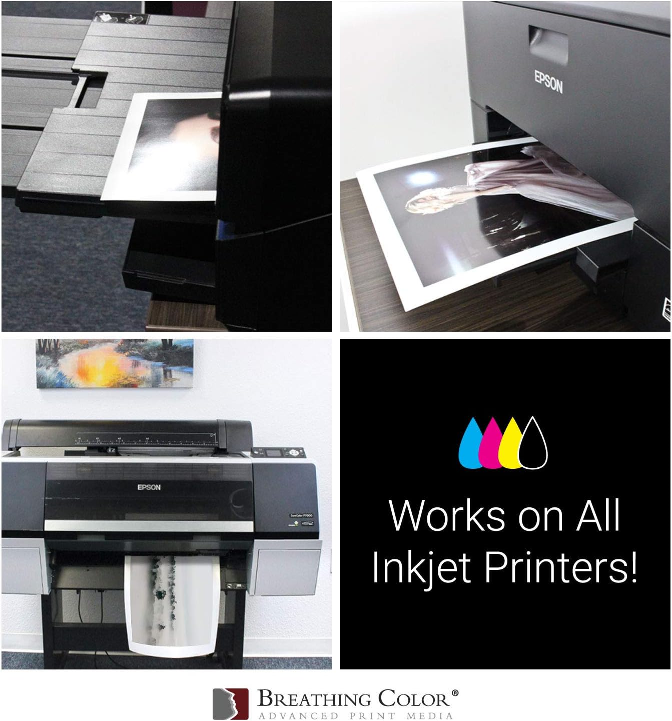 Vibrance Metallic Photo Printer Paper 10 mil 255 gsm Premium Photo Paper Roll 3in Core 36 inches x 100 feet Works with Most Inkjet Printers Including Professional Makes and Models Like Epson Canon HP