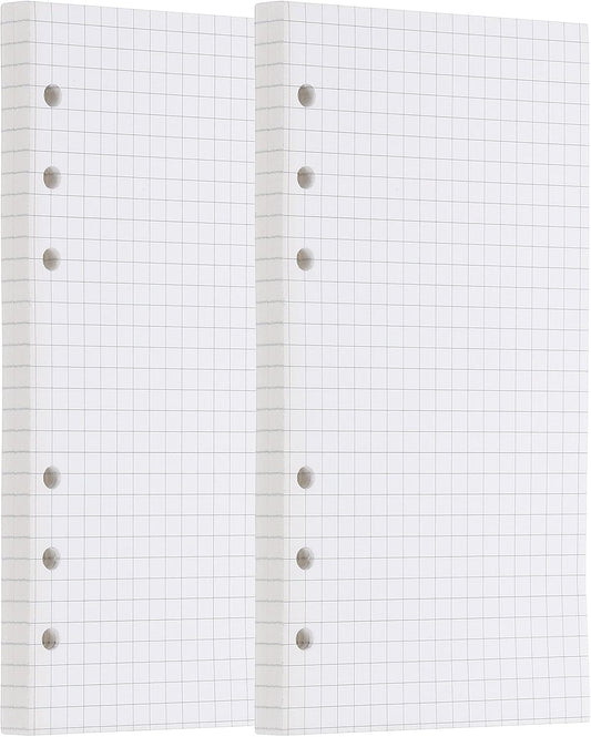 PATIKIL Grid Refill Paper 6-Ring Binder Loose Leaf Planner Filler Paper Planner Inserts, 160 Sheets/320 Pages, Lined