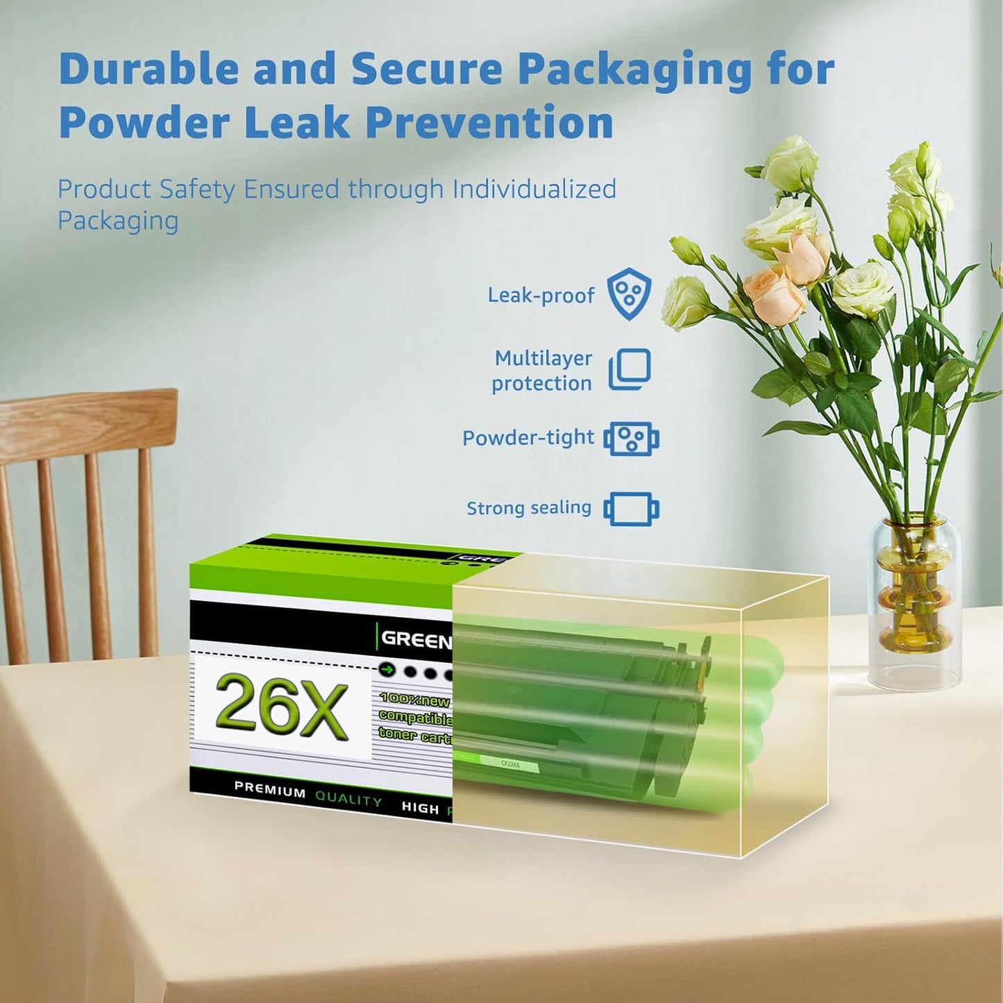 greencycle Compatible Toner Cartridge Replacement for HP 26X CF226X 26A CF226A for Laserjet Pro M402n M402dn M402dw M402dne MFP M426fdw MFP M426fdn Printer (Black, 1-Pack)