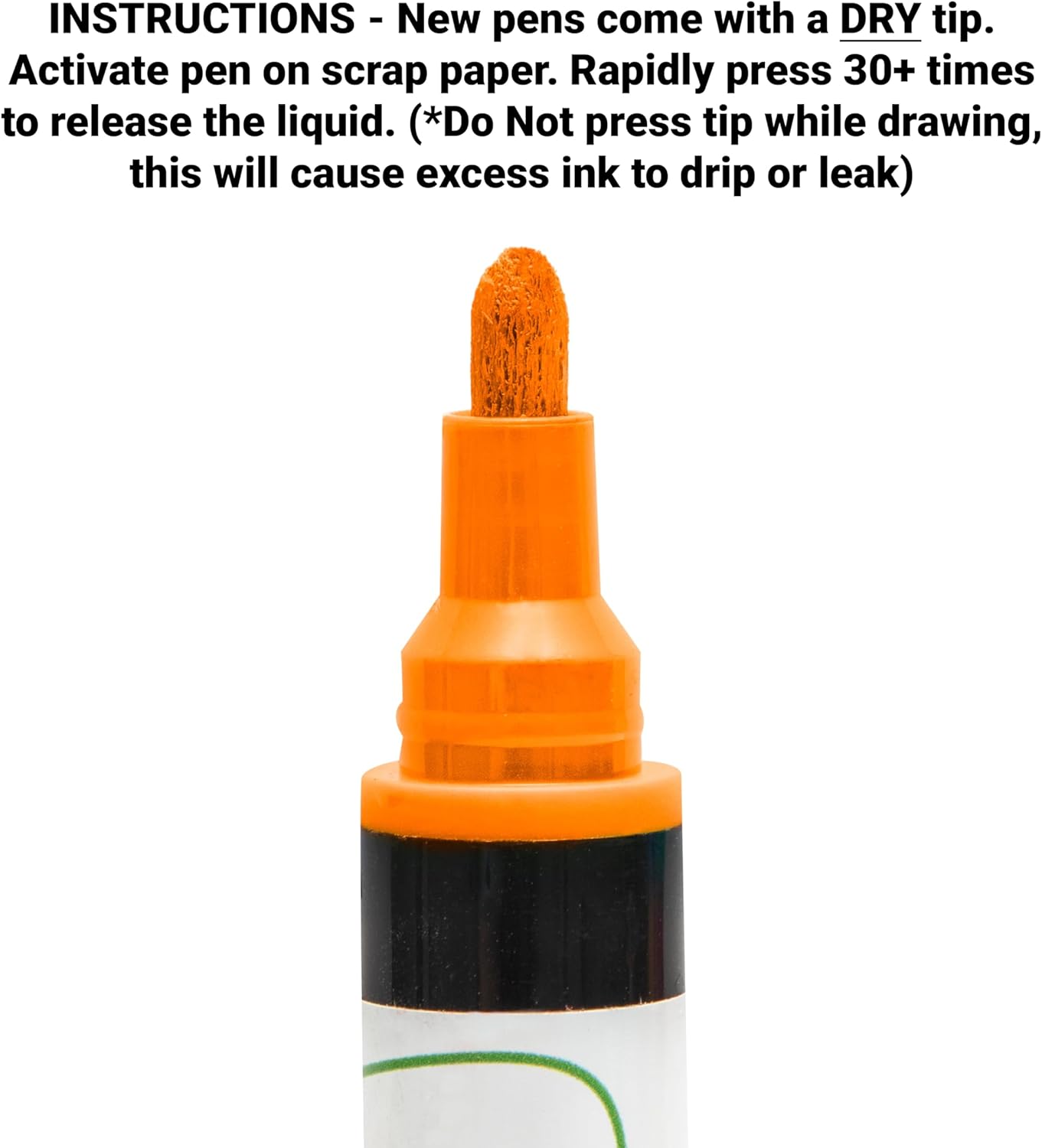 Glass Pen Window Marker: Liquid Chalk Pens for Glass, Whiteboard Markers with Washable Paint - Graduation, Car Windows, Mirror Pen, Storefront, Wedding, Parade, Party & Holiday (Orange, Fine Tip)