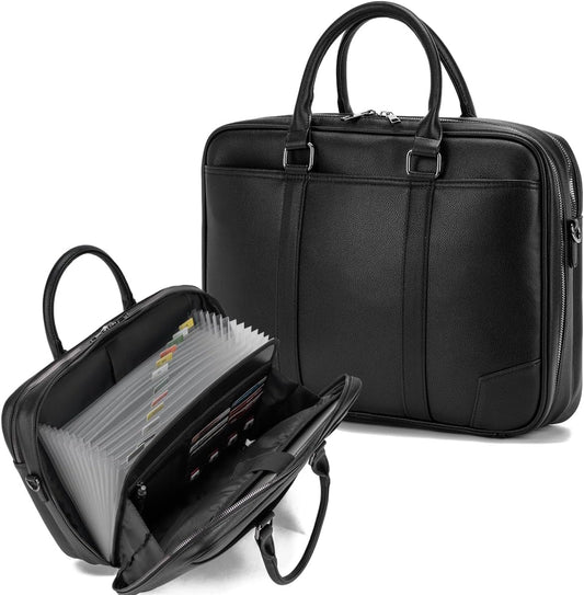 Accordian File Organizer with Handle,briefcase,15.6 in Laptop Bag Portable Document Organizer Handbags Back packs