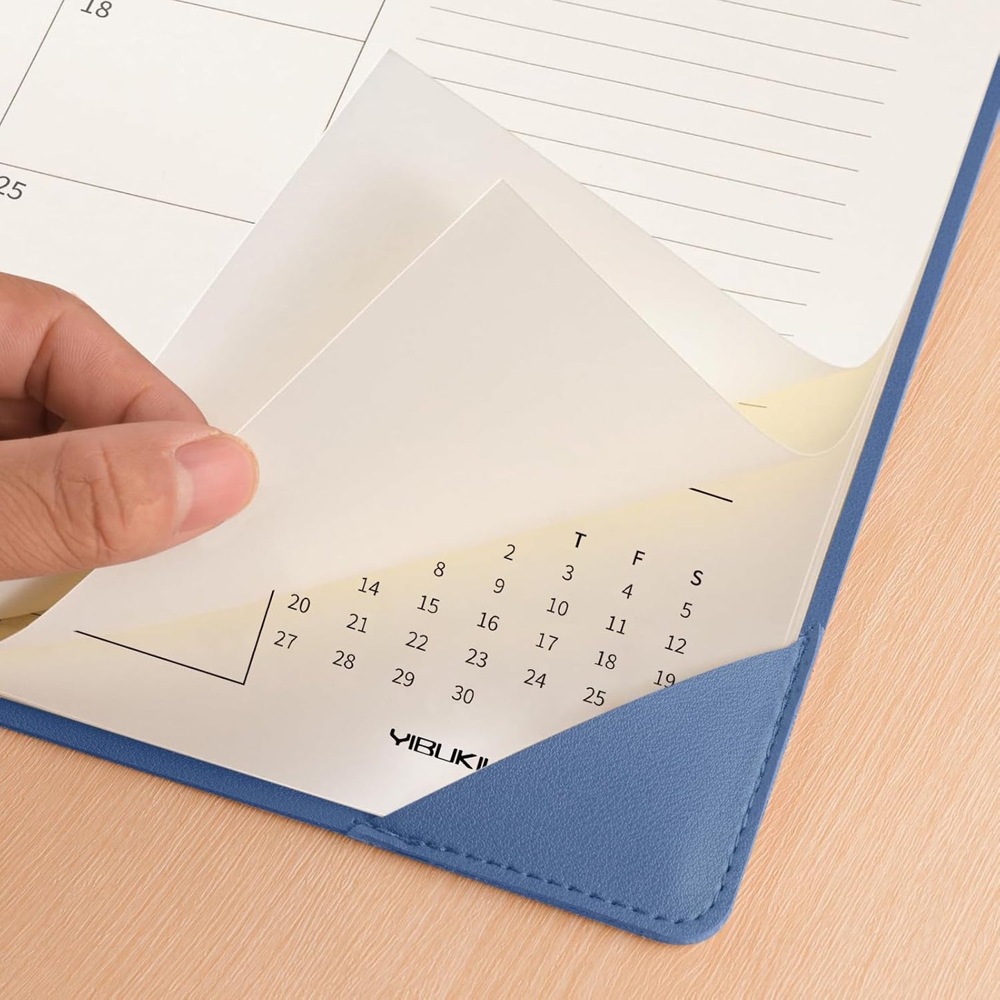 Desk Calendar 2025-2026 Large 22x17, July 2025-December 2026, 18 Months Big Desk Pad Calendar with Desktop Mat and Plastic Cover for Home Office School Planning, Blue