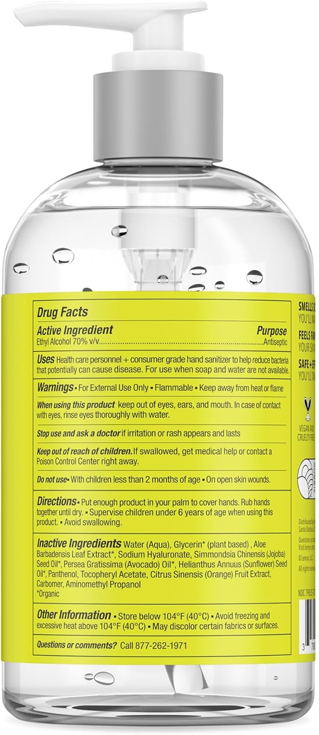 Medical Grade Hand Sanitizer Gel - 97% ORGANIC - 12 FL.OZ. (PACK OF 12)