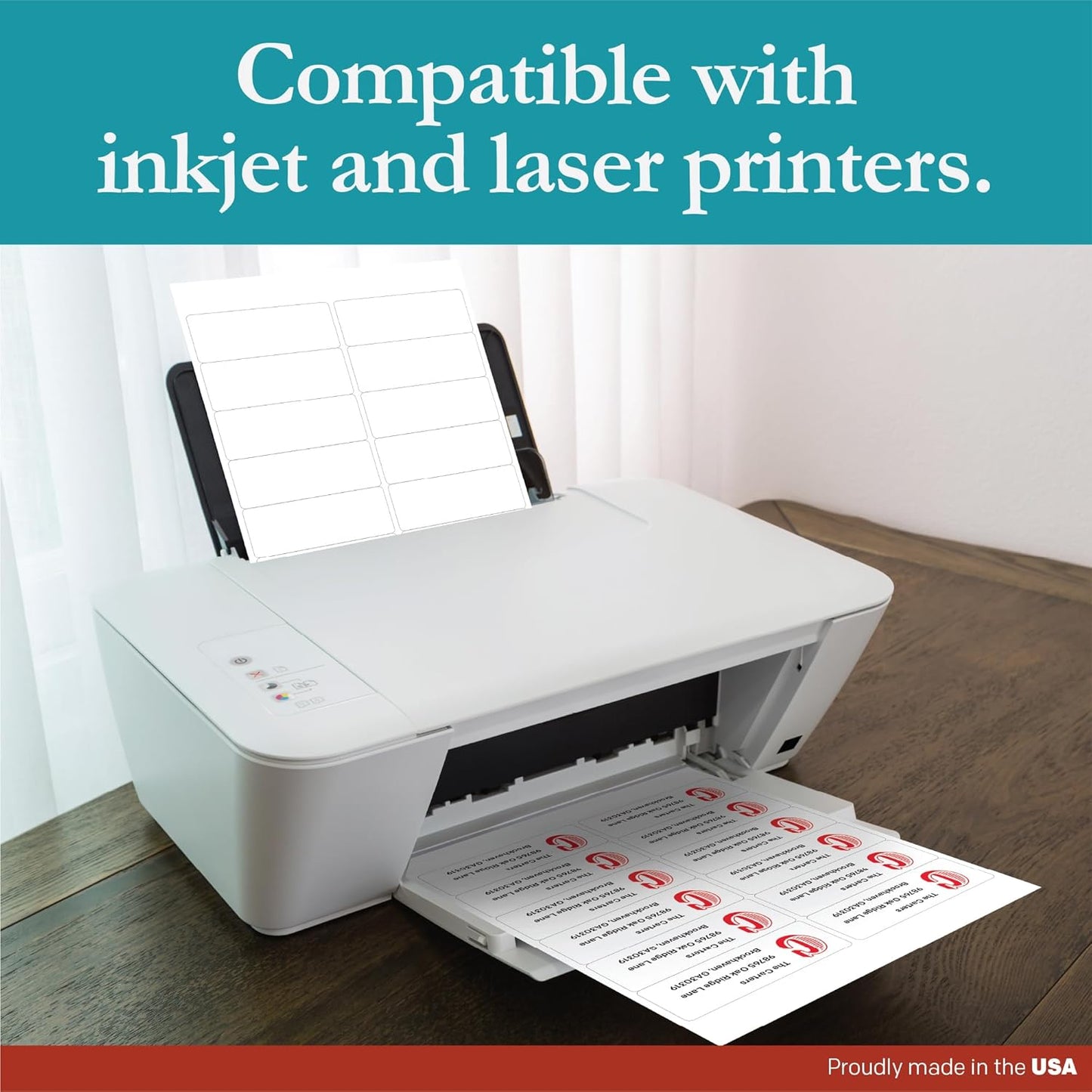 Premium Label Supply White Sticker Address Labels – 4" x 1.5" – Laser/Inkjet Compatible – (12 per Sheet), 2000 Sheets – 24,000 Total Adhesive Labels