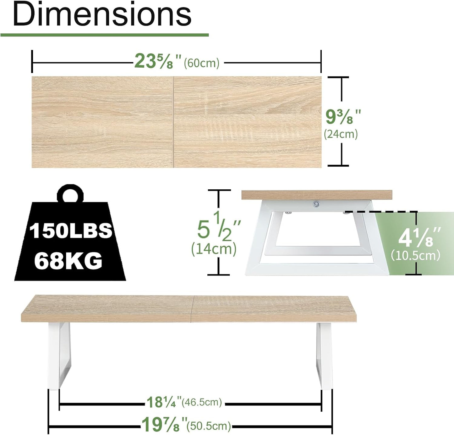 TEAMIX 24 inch Monitor Stand Riser, Wood & Steel Computer Monitor Stand with Storage, Laptop, PC, Printer Stand Riser for Desktop Office Desk Organizers