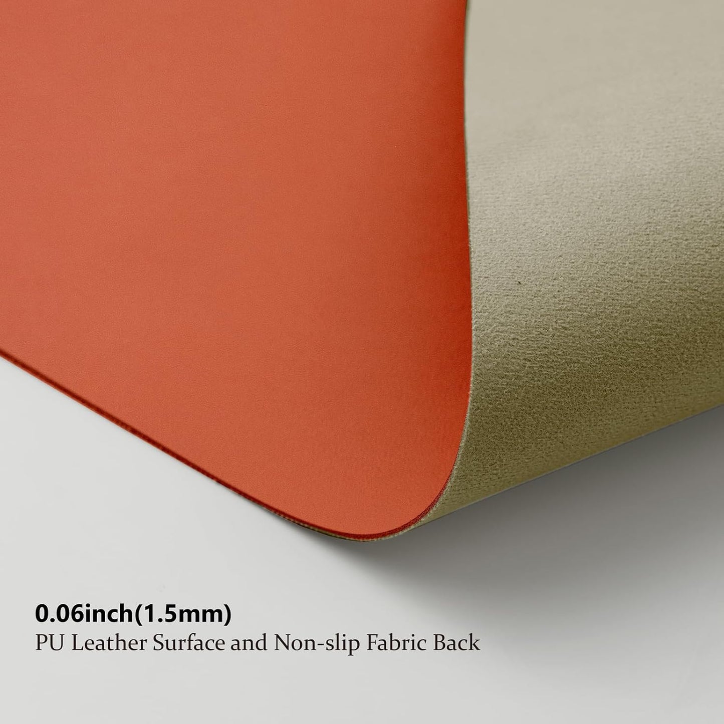 Leather Desk Mat - Non-Slip PU Pad for Office and Home - Organization Accessory - Ideal for Large Mouse Pad and Desk Mats (Orange, 36"x 17")