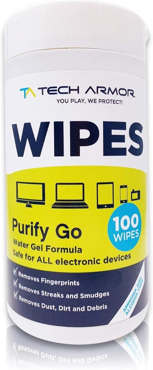 Tech Armor Cleaning Wipes - Screen Wipes for TV Screen, Computer Screen, for Laptop, Phone, Ipad - Computer Electronic kit - 100 Wipes