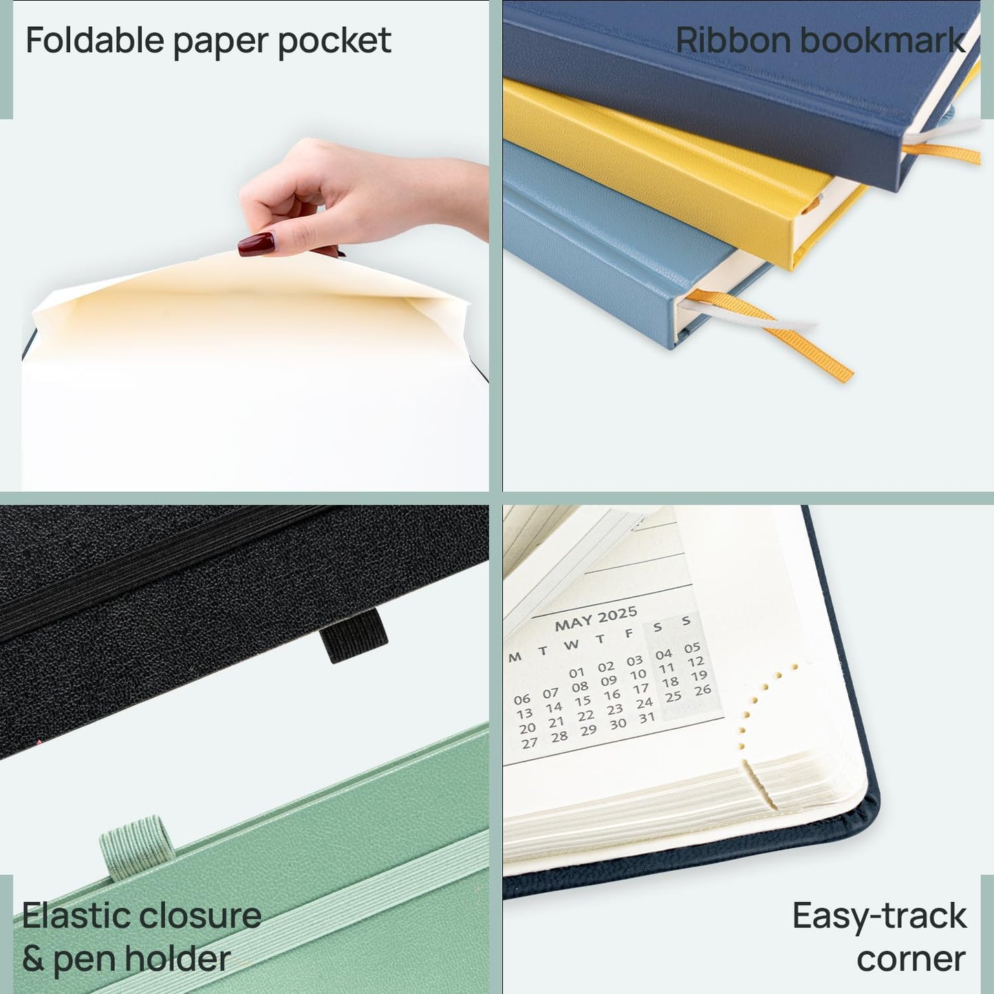 POPRUN Planner 2025-2026, (Large 8.5'' x 10.5'' Hard Cover) Academic Calendar (July 25-June 26) Daily Weekly and Monthly Appointment Book with Hourly Time Slots, Monthly Tabs, 100 GSM - Violet