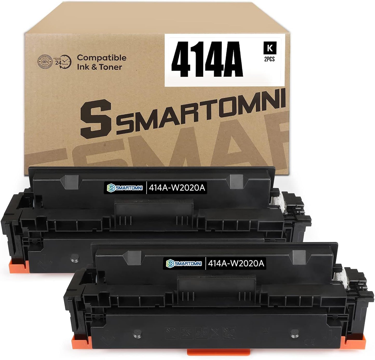 [NO CHIP] 414A Compatible Toners_Cartridges Replacement for HP 414 414A W2020A 414X for HP Color Pro MFP M479fdw M479fdn M454dw M454dn M454 M479 Printer (2 Packs Black)