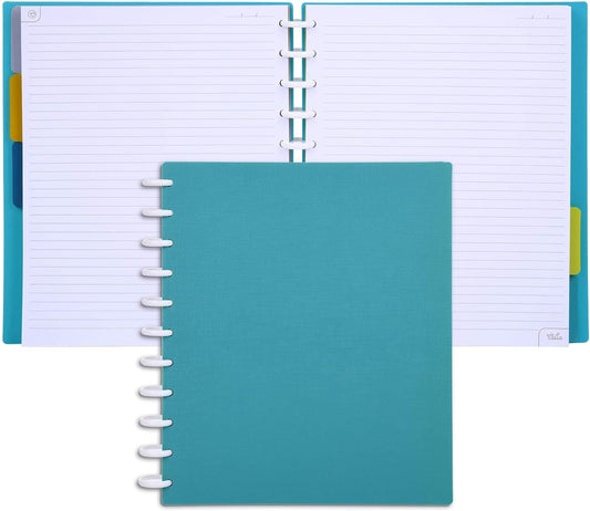 Talia Discbound Notebooks, Planner, Customizable, (Energetic Turquoise, Letter (8.5in x 11in))