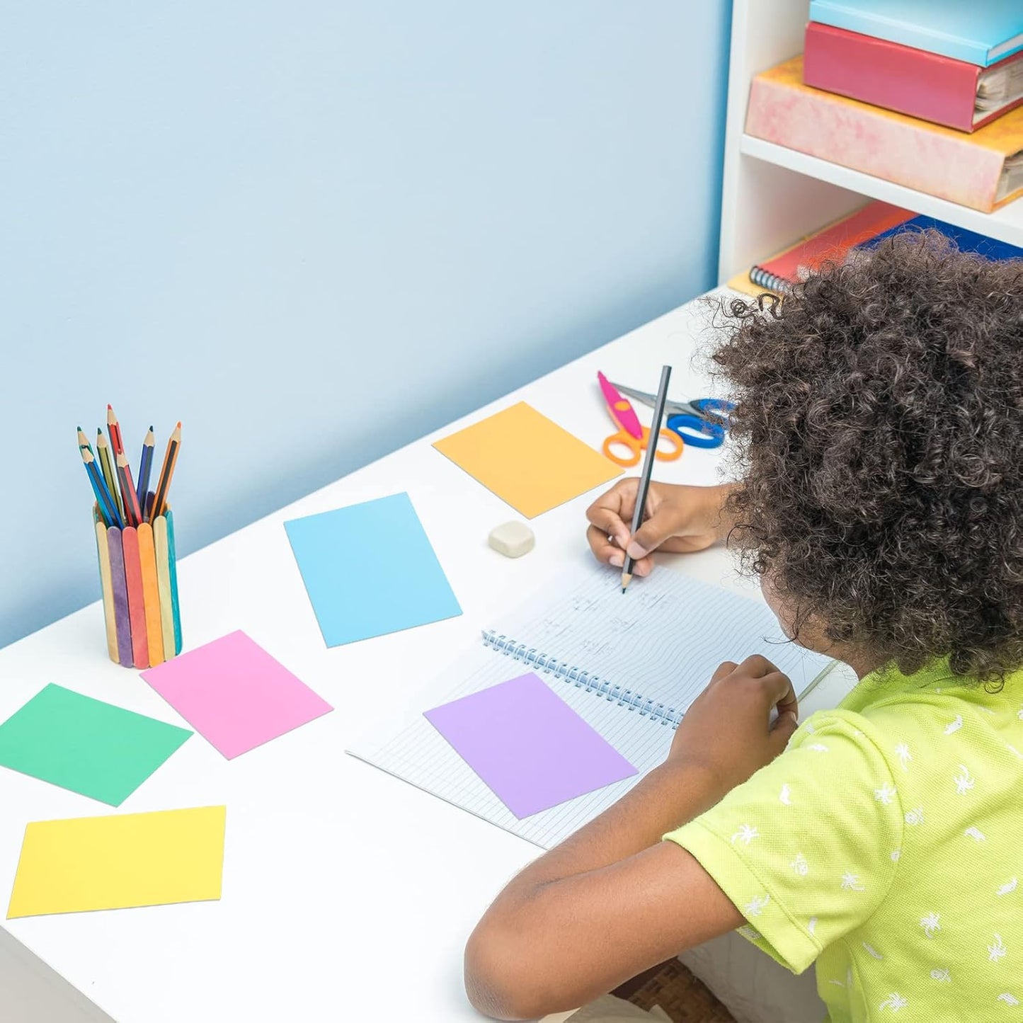 Fainne 300 Pcs Blank Index Cards 180 Gsm Thick Card Stock Assorted Color Neon Blank Flash Cards Colorful Study Notecards for Organizing(4 x 6 Inch,Bright Colors)