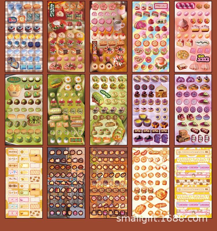 Alideco 25pcs Scrapbook Stickers Vintage Cute Cake Dessert Food Sticker Book for Adults Sticker journaling Stickers for Scrapbooking (hongbeiwuyu)