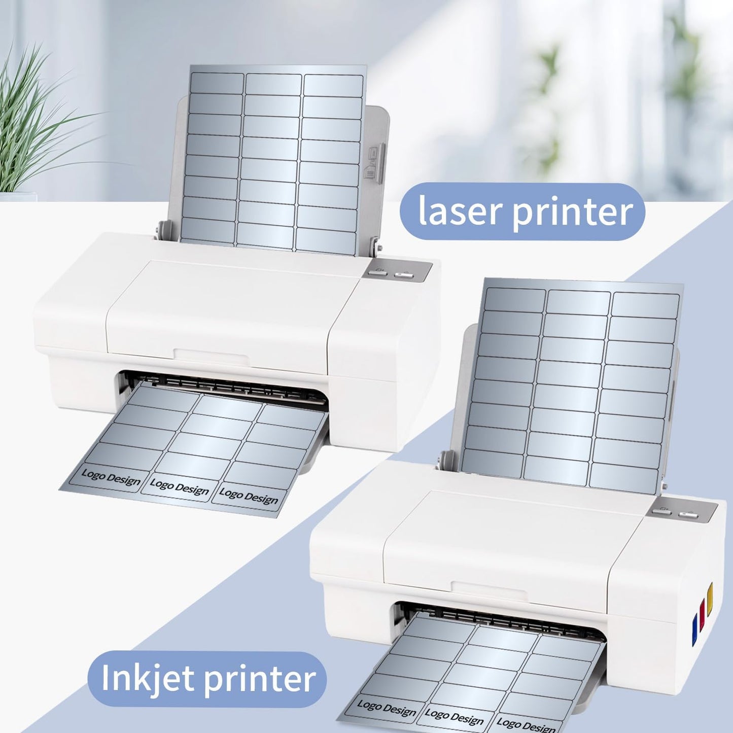 1" x 2-5/8" Address Labels- Matte Silver Mailing Labels Stickers for Laser/Inkjet Printer-Permanent Adhesive Stickers