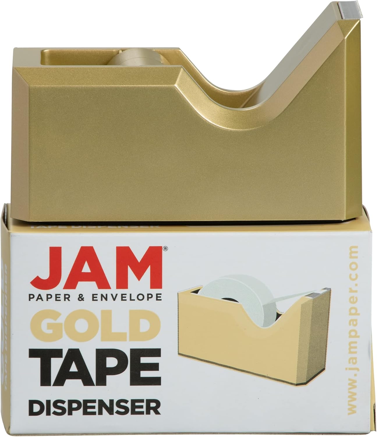 JAM PAPER Colorful Desk Tape Dispensers - Gold - Sold Individually