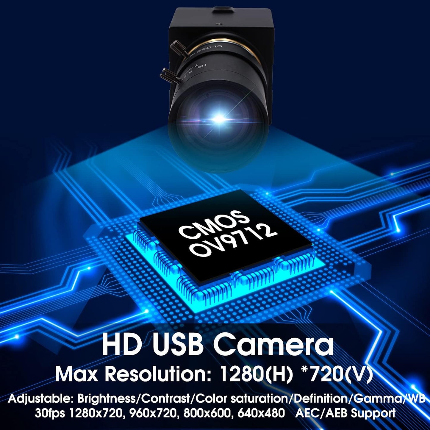 SVPRO Telephoto Webcam Mac Compatible 1MP USB Camera with 5-50mm Optical Zoom Lens Manual Focus Webcam UVC PC Cam for Windows Linux Android MAC,1280x720 USB2.0 CMOS Video Camera for Security,Streaming