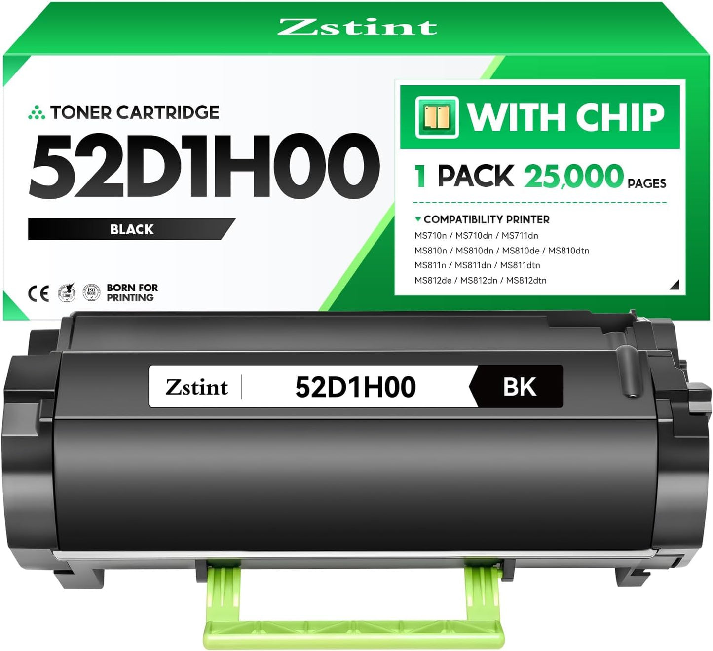 52D1H00 Toner Cartridge Black with chip 1-Pack Replacement Compatible with Lexmark MS710n MS710dn MS711dn MS810n MS810dn MS810de MS810dtn MS811n MS811dn MS811dtn MS812de MS812dn MS812dtn Laser Printer