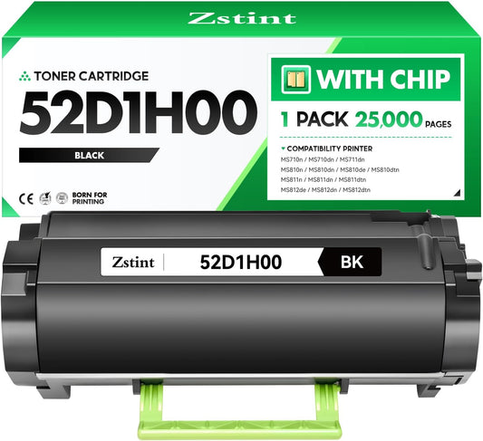 52D1H00 Toner Cartridge Black with chip 1-Pack Replacement Compatible with Lexmark MS710n MS710dn MS711dn MS810n MS810dn MS810de MS810dtn MS811n MS811dn MS811dtn MS812de MS812dn MS812dtn Laser Printer