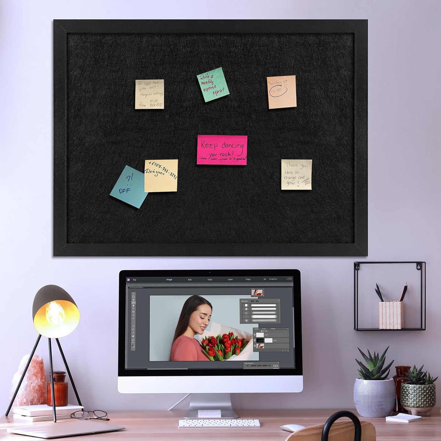 TORASO Cork Board Bulletin Board, Approx. 20" X 30" Cork Boards for Walls with Pins, Eye Bolts, gaskets, Screws, Pin Board for Office, School and Home (BK,50x75cm,2p