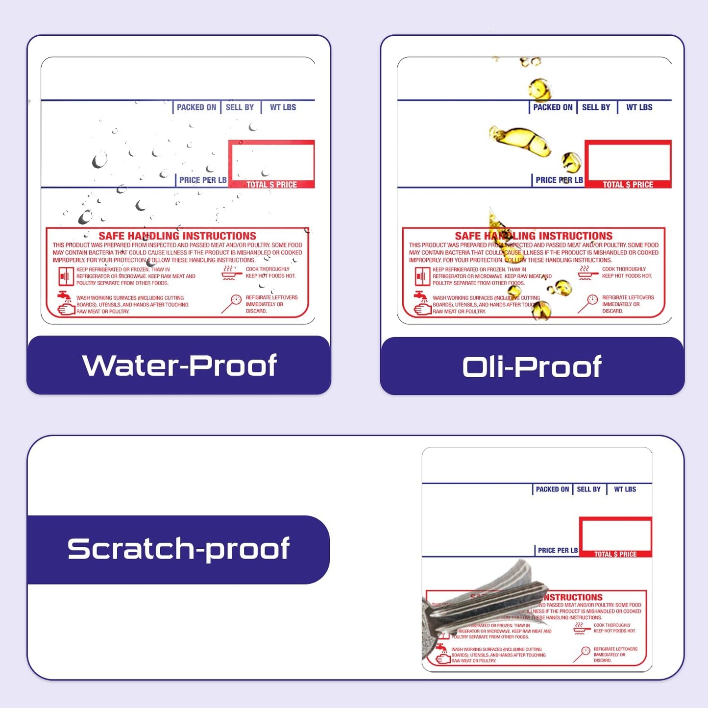 CEPRICO - Customizable CĀS Scale Labels - 48 Rolls of Thermal Printing Scale Labels – Compatible with CĀS LST-8040 | Safe Handling Instruction | Ideal for Supermarkets, Retailers and Grocery Stores